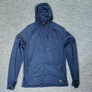 Ridge Merino Men's Medium Hyde Merino Wool Hoodie Full Zip Navy Blue Gorpcore
